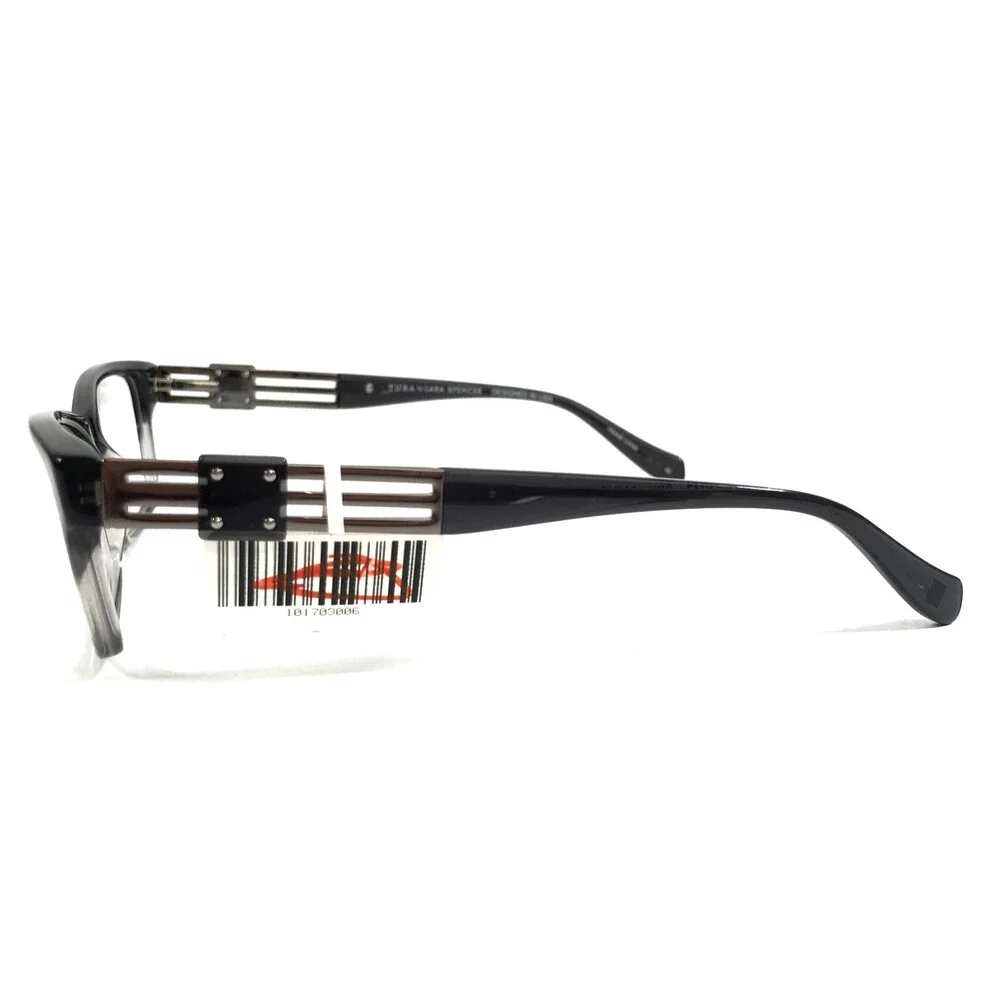 Tura by Lara Spencer Eyeglasses Frames LS117 GRY Gray Black Rectangle 54-17-140